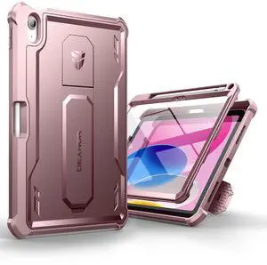 Dexnor Case for iPad (A16) 11th Generation 11 Inch 2025, iPad 10th Generation 10.9 Inch 2022 with Pen Holder [Built-in Screen Protector & Kickstand] Heavy Duty Rugged Full Body Protective Cover, Pink