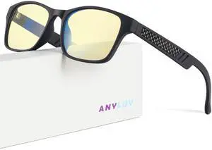 ANYLUV Mens Blue Light Glasses Lightweight Anti Blue Light Blocking Computer Gaming Glasses Eyes Protection with Carbon Fiber Decoration