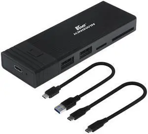 Kingwin M.2 NVMe SSD Enclosure USB-C 3.2 Gen 2 with Card Reader & USB Hub  10Gbps External SSD Adapter for M-Key/B+M Key NVMe Drives