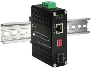 Throncom Industrial 10G 90W PoE Fiber Media Converter Mini 10GBase-X SFP+ Fiber Optic Transceiver IEEE802.3bt PoE++ Cooper to SFP+ 10Gigabit Ethernet Converter DIN Rail 48-57V DC Input