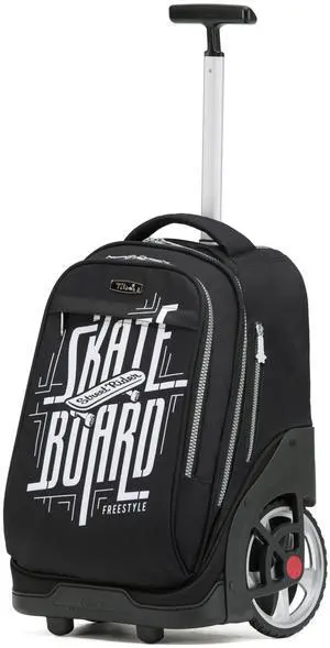 NEW TILAMI Rolling Backpack 19 inch Teens Rolling Backpack Cute Wheeled Computer Laptop Backpack Bookbag Roller Travel Bag College, Skate Board