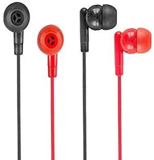 Vivitar V11388-2PK-RB Red & Black Earphone, 2 Pack