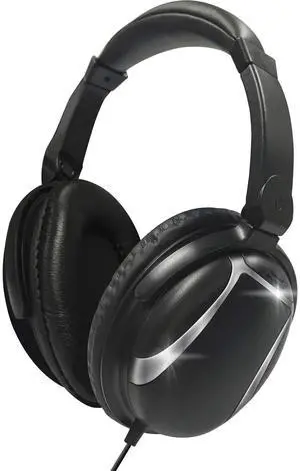 Maxell Bass 13 Headphone with Mic, 4 ft Cord, Black