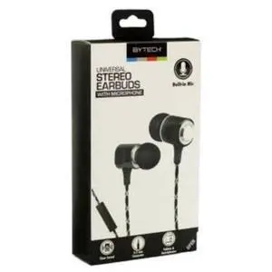 Bytech BYAUEB141BK Stereo Earbuds W/MIC