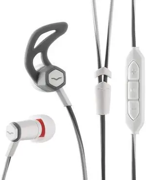 V-MODA Forza In-Ear Hybrid Sport Headphones with 3-Button Remote & Microphone - Samsung and Android Devices, White