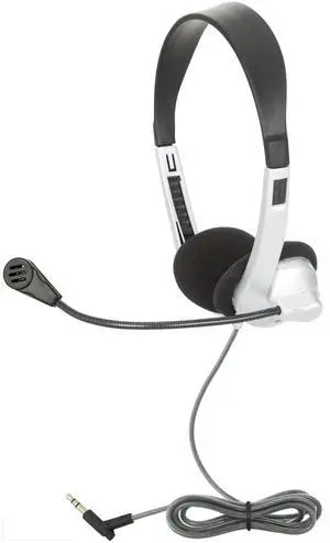 Egghead® Personal Stereo Headset with Adjustable Headband, Foam Ear Cushions, Flexible Uni-Directional Microphone, and Tangle-Free Tri-Shield Cord
