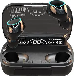 NIUTA Wireless Earbuds,Bluetooth Headphones 132Hr Playtime Sports Ear Buds with Digital Display Charging Case, IPX7 Waterproof Headset with Microphone Cordless Earphone for iPhone Andriod TV