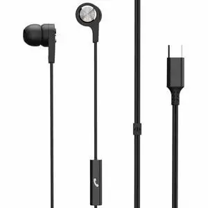 Maxell USB Type C Heavy Bass Earbuds, Built-in Microphone, Type C Chipset Compatible with iPhone 14, Samsung, OnePlus, Google Pixels, Motorola, Sony, Lenovo, Huawei, iPad, MacBooks (199261), Black