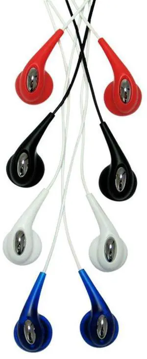CTA Digital 4-Pack Gellybean Earbuds (Black, White, Red, Blue)