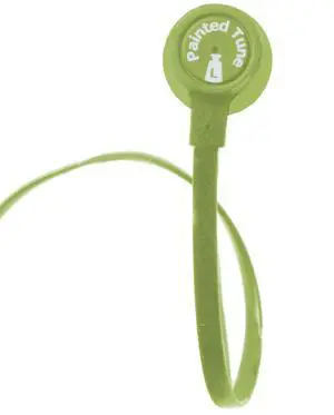 Dual Electronics Painted Tunes HF200G Tangle-Free Flat Wire Noise Reducing Earbuds with Carrying Case Green