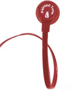 Dual Electronics Painted Tunes HF200R Tangle-Free Flat Wire Noise Reducing Earbuds with Carrying Case Red