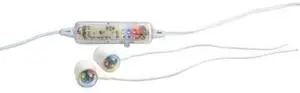 Kikkerland US018 Flash Earbuds - Wired Headsets - Retail Packaging - White