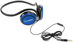 Cellet 3.5mm Stereo Sports Hands-Free Headset with Microphone - Retail Packaging - Blue