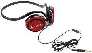Cellet 3.5mm Stereo Hands Free Headset with Microphone - Retail Packaging - Red