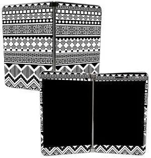 Mighty Skins Skin for Microsoft Surface Duo - Black Aztec | Protective, Durable, and Unique Vinyl Decal wrap Cover | Easy to Apply, Remove, and Change Styles | Made in The USA (MISURDUO-Black Aztec)
