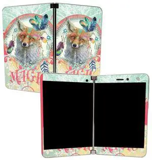 MIGHTY SKINS Skin for Microsoft Surface Duo - Fox Magic | Protective, Durable, and Unique Vinyl Decal wrap Cover | Easy to Apply, Remove, and Change Styles | Made in The USA (MISURDUO-Fox Magic)