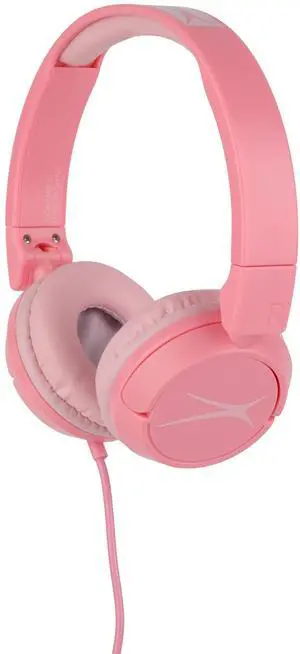 Altec Lansing Over The Ears Kids Headphones - Wired - Volume Limiting Technology for Developing Ears, Ages 6-9, Perfect for Learning from Home, Pink