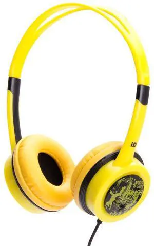 IDANCE Full-Sized Wired Over-Ear Headphones - Lightweight & Compact Overhead Band Headphones for iPhone/iPad/iPod/Tablet/Android Built-in Mic w/Durable Aluminium Brackets Yellow - FREE30