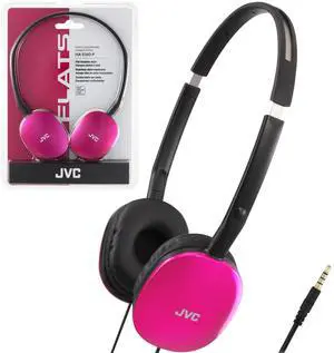 JVC Flats On-Ear Wired Headphones - Flat Foldable Design - 30mm Driver for Powerful Sound - Soft Ear-Pads for Comfort  Steel Headband - Lightweight & Portable - PC/Laptop/Gaming - 3.5mm Slim Plug
