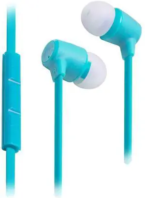 jWIN IEP215BLU Bubble Gum 3 Stereo Earphones with 3-In-1 SpeakEZ Remote for iPad/iPhone/iPod, Blue