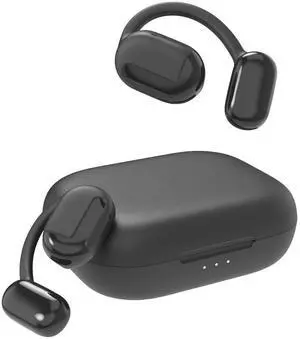 Fancial Wireless Open-Back Headphones, 5.3 Bluetooth Sports Earbuds, with Ear Hooks, Long-time Playback, Dual Microphones for Clear Calls, Sweat-Proof, Suitable for Running, Black
