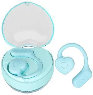 YUSONIC Open Ear Headphones, Bluetooth V5.4, Kids Earbuds mit Heart-Inspired Style The Best Choice of Gifts for Little Girls. (Blue)