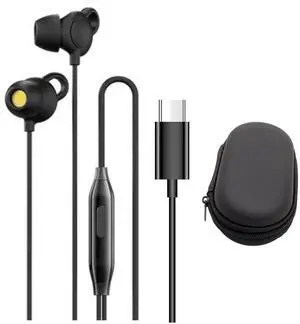 YUSONIC Sleep Earbuds, Sleep Earphones, Smallest Mini Tiny Soft Earbuds Noise Blocking for Side Sleeper, Snoring, Air Travel, Yoga, Relaxation,Work (USB c, Black)