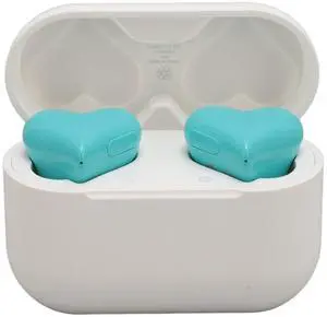 Yunseity Heart Shaped Earbuds, Bluetooth 5.3 Earphones Noise Canceling Stereo Earphones with Charging Case, in Ear Earbuds for Phone Computer Laptop Sports