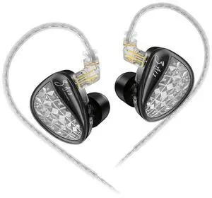 KZ ZA12 in Ear Monitor Headphones, 2DD+4BA Hybrid Driver IEM for Gaming, 6 Driver HiFi in Ear Monitor, IEM Earphones with Detachable 2pins IEM Cable for Audiophile Singers (Standard Version, no mic)