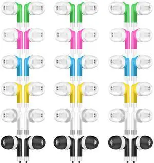 YFSFQS Bulk Kids Earbuds for Classroom Student 200 Pack Wired Headphones in Ear Earbuds for School Librariy Wholesale Earphones for Chromebook Laptop PC 3.5mm Jack Multi Colored