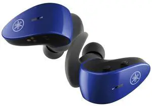 YAMAHA TW-ES5A True Wireless Sport Earbuds with Bluetooth 5.2, IPX7 Waterproof, Secure Fit, Premium Sound, Qualcomm CVC Clear Voice Capture, Listening Care and Ambient Sound (Blue)