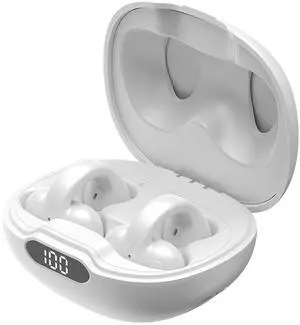 Bluetooth Ear Clip Bone Conduction Headphones Wireless Bluetooth Open Ear Headphones 68 hrs Playtime with Charging Case,Bluetooth 5.3 Workout Cycling Running Bone Conduction Headphoe Set