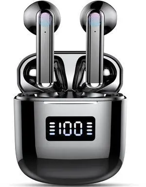 Wireless Earbuds, Wireless Headphones Bluetooth 5.3 Earbuds with 4 Mics, 2025 Bluetooth Headphones In Ear Buds Sport, IP7 Waterproof ENC Noise Cancelling Earphones, HiFi Stereo, LED Display, Black
