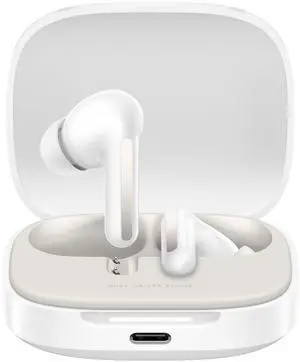 Xiaomi Redmi Buds 6 Dual Mic Fast Pair LDAC, Up to 49dB Active Noise Cancellation, Compatible with Android iPhone or Any Bluetooth Device 42hrs Music (Cloud White)