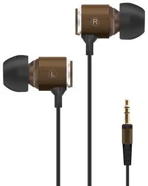WMSZMSM Headphones with Extra Long Cord Extra Earbuds for PC TV Ear Listening Earbuds Without Microphone Plug in Headphones Ear Buds for Computer with No Mic Earphones Brown 10FT
