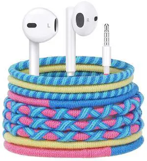 URIZONS Wired in-Ear Headphones Colorful Braided Cable - 3.5mm Jack Built-in Mic, Adjustable Volume, Sweat & Dirt Resistant, Tangle-Free, Compatible with All 3.5mm Devices