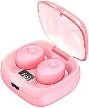 URIZONS Mini TWS Gaming in-Ear Earbuds Wireless Earphones - Low-Latency with Charging case Bluetooth in Ear Headphones TWS Headset Suitable for Gamers/Runners/Fitters/Sport -Pink