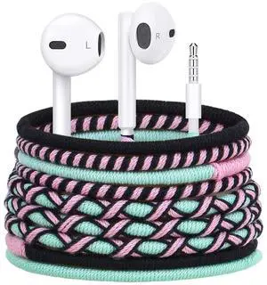 URIZONS Wired in-Ear Headphones with 3.5mm Jack - Colorful Braided Cable, Built-in Mic, Adjustable Volume, Sweat & Dirt Resistant, Tangle-Free, Compatible with All 3.5mm Devices