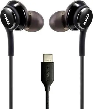 UrbanX OEM 2021 Type-C Stereo Headphones for Cat S22 S23 Flip Braided Cable - with Microphone - Black - USB-C Connector (US Version)