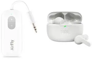 Twelve South AirFly SE & JBL Vibe Beam True Wireless Headphones - White, Small