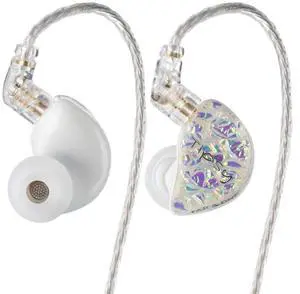 syeindunce Tipsy X EPZ 10mm LCP+PU 1DD in Ear Monitor Headphones, HiFi Wired Earbud, Ultra-Thin Diaphragm Dynamic Driver IEM Earphones with Dual Magnet and Cavity, 0.78 2Pin Cable (White)