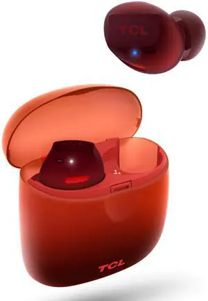 TCL SOCL500TWS Wireless Earbuds with Pumping Bass, Type-C Charging Case 26H Playtime, Bluetooth 5.0, Secure Fit, Waterproof, Noise Isolation, One Step Pairing for Gym - Sunrise Orange