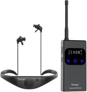 Tayogo Swimming Headphones,Waterproof HeadphonesSwim Coach Communicator and Receiver Combo,Swimming Headsets for Spotify, Amazon Music, Swim with Your Stream APP, 450 FT Distance and 8 Hours Playing