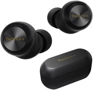 Technics Reference Class Hi-Fi Wireless Earbuds, Dolby Atmos with Head Tracking, Adaptive Noise Cancelling, 3 Device Multipoint, 10-hr Battery, Wireless Charging, Improved Fit - EAH-AZ100-K (Black)