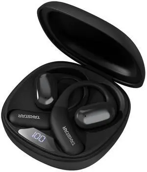 TAKSTAR Open Ear Earbuds, Wireless Bluetooth Headphones with Ø13mm Dynamic Driver, Digital Display, ENC, 12 Hrs Playtimes, Lightweight, Deep Bass Sport Open Ear Earbuds with Ergonomic Earhook - LA350W