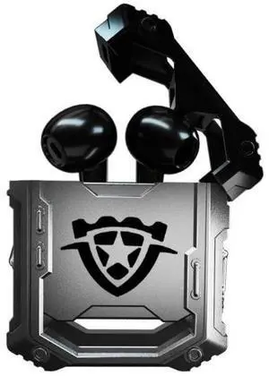 SUNOL H08 Mecha Bluetooth Wireless Headset, Transparent Mecha Bluetooth 5.0 Headphones, 20H Playtime, 3 Modes, Low Latency, Noise Canceling, Charging for Mobile Phone (Black)