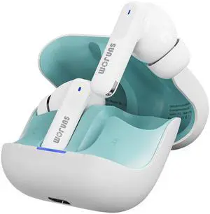 SUNJOM Upgraded Hybrid Active Noise Cancelling Wireless Earbuds 6 Mics ENC Clear Call Reduce Noise by Up to 98% 30H Playtime Bluetooth 5.4 Deep Bass in Ear Headphones (White)