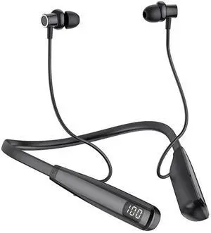 Bluetooth Headphones,Upgrade Bluetooth 5.3 Wireless Neckband Earbuds Waterproof in-Ear Earphones with Mic,HiFi Stereo Deep Bass Headset 100 Hours Playtime with Digital Display for Running Sport Work
