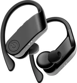 COBY True Wireless Sport Earbuds 15 Hours, Charging Case, Playback Controls, Siri and Google Assistant, Auto Bluetooth 5.3 Pairing, for Gym, Running, Workout - Works with iPhone, Android, iPad (Black)