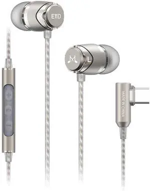 SoundMAGIC E11D Digital USB C Headphones Type C Earbuds with Microphone HiFi Stereo Earphones Powerful Bass Noise Isolating Compatible with Android Device Gunmetal